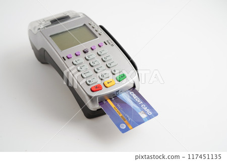 Payment POS terminal for finance and shopping business and technology. 117451135