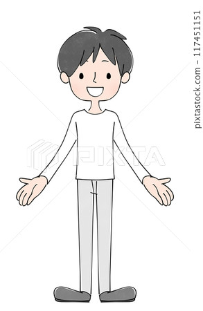 一個男人伸出雙手 117451151