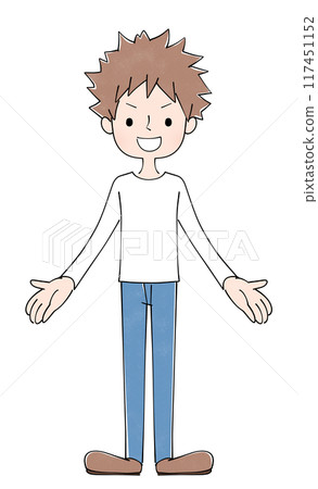 一個男人伸出雙手 117451152