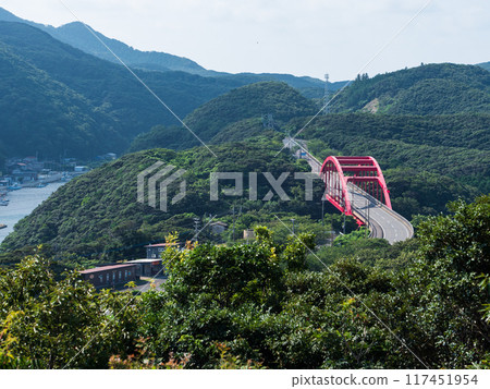 長崎縣對馬市萬石大橋遠景萬石展望台 117451954