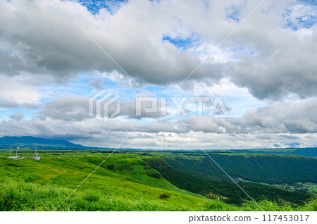Panoramic view from Daikanbo in Aso National Park 117453017