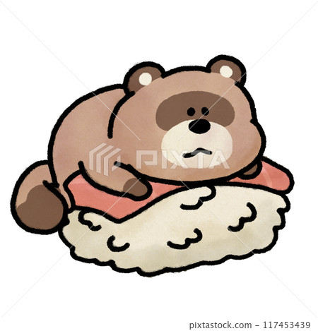 Raccoon riding on sushi_01 Raccoon riding on sushi_01 117453439