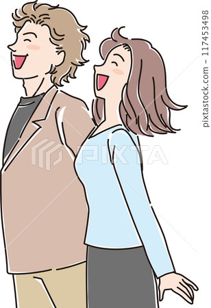 People of various ages_sideways_smiling and facing the wind_men and women_couples_20s_30s 117453498