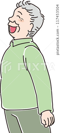 各年齡層的人_側身_微笑迎風_老人_爺爺_70後_80後 117453504