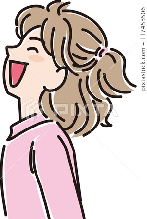 各年齡層的人_側身_微笑迎風_小學生_女孩_小孩 117453506