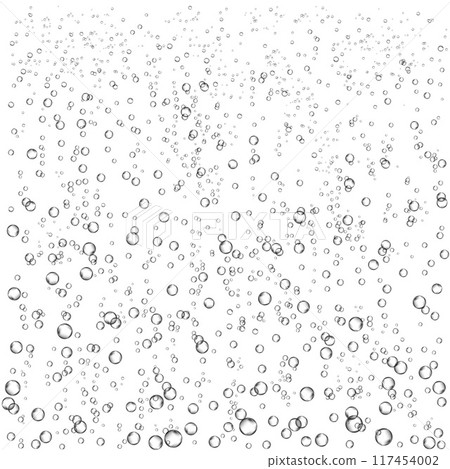 Oxygen air bubbles  flow  in water on white  background. 117454002