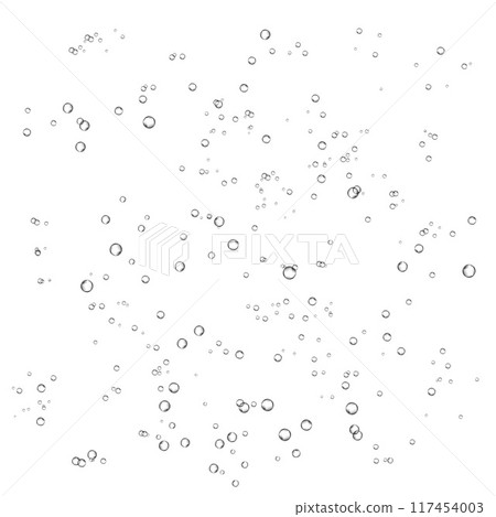 Oxygen air bubbles  flow  in water on white  background. 117454003