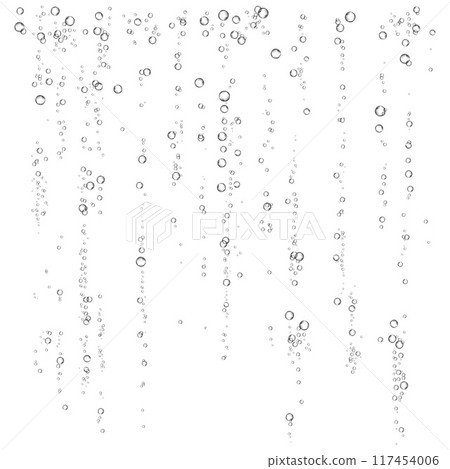 Oxygen air bubbles  flow  in water on white  background. 117454006
