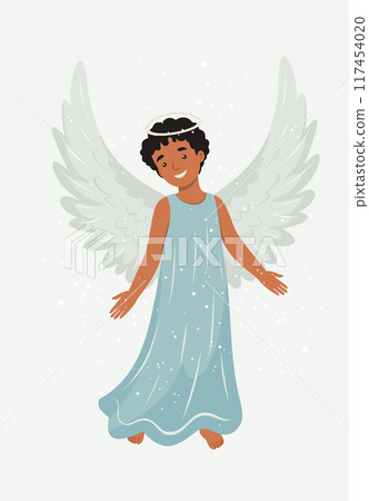 Beautiful angel with wings and smile 117454020