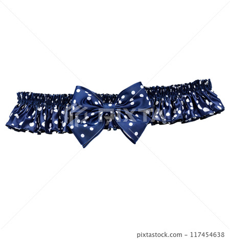 Classic navy blue garter with white polka dots playful twist in motion crisp and clear Classic navy blue garter with white polka dots playful twist in motion crisp and clear 117454638