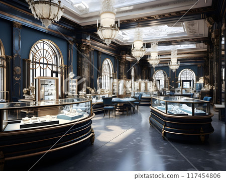 Luxury Very Elegant Jewellery Store AI Artwork 117454806