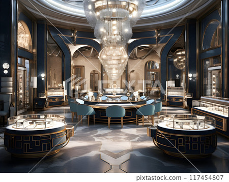 Luxury Very Elegant Jewellery Store AI Artwork 117454807