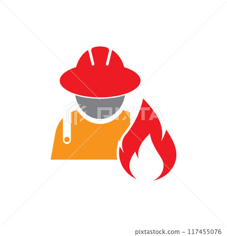 Firefighter icon flat design Firefighter icon flat design 117455076