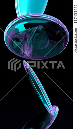 3D illustration of rainbow-colored lenses 117455451