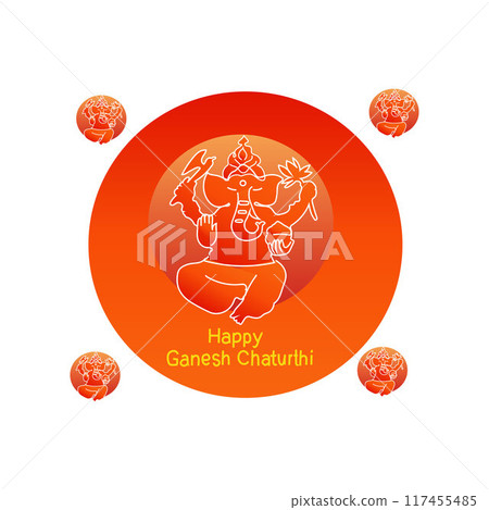 Happy ganesh chaturthi festival set collection vector  117455485