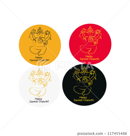 Happy ganesh chaturthi festival set collection vector  117455486