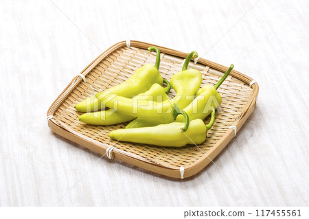 香蕉辣椒，香蕉辣椒，綠色和黃色蔬菜，健康蔬菜 117455561