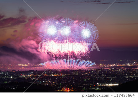 <Niigata Prefecture> Nagaoka Fireworks Festival - Aerial view <Niigata Prefecture> Nagaoka Fireworks Festival - Aerial view 117455664