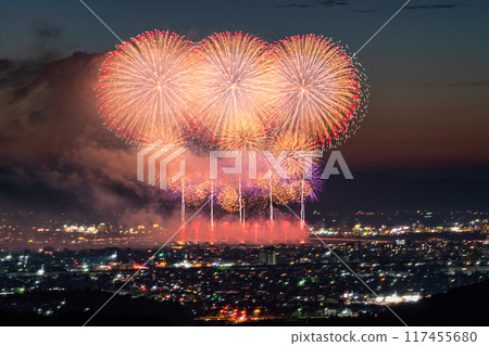 <Niigata Prefecture> Nagaoka Fireworks Festival - Aerial view 117455680