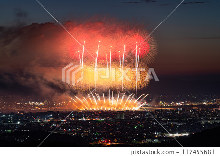 <Niigata Prefecture> Nagaoka Fireworks Festival - Aerial view 117455681