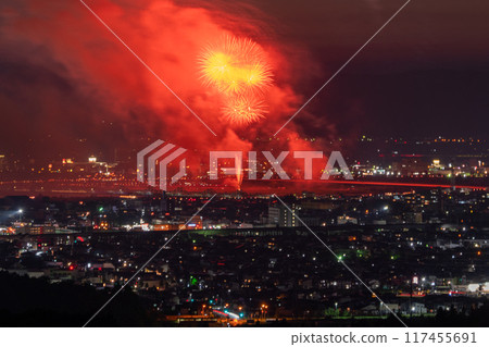 [新潟縣] 長岡花火大會，鳥瞰攝影 117455691