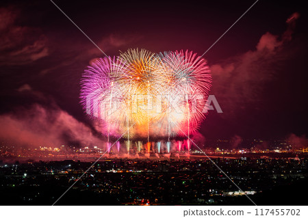 [新潟縣] 長岡花火大會，鳥瞰攝影 117455702