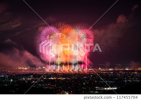 [新潟縣] 長岡花火大會，鳥瞰攝影 117455704