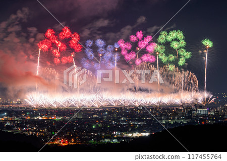<Niigata Prefecture> Nagaoka Fireworks Festival - Aerial view 117455764