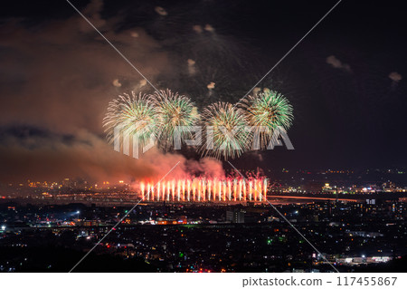 <Niigata Prefecture> Nagaoka Fireworks Festival - Aerial view 117455867