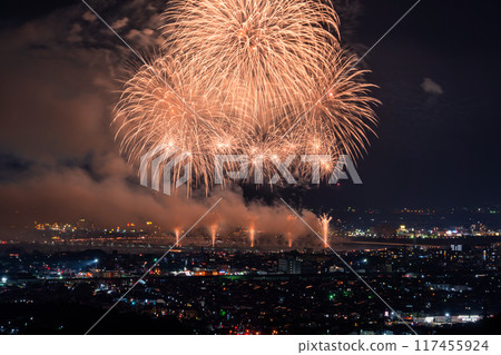 [新潟縣] 長岡花火大會，鳥瞰攝影 117455924
