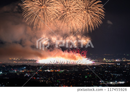 <Niigata Prefecture> Nagaoka Fireworks Festival - Aerial view 117455926