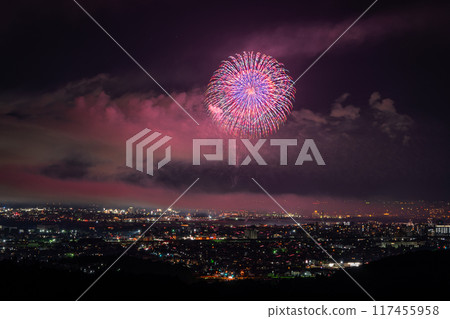 [新潟縣] 長岡花火大會，鳥瞰攝影 117455958