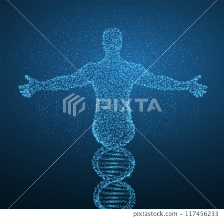 Human DNA. Medical technology, gene evolution, cellular health, nervous system 117456233