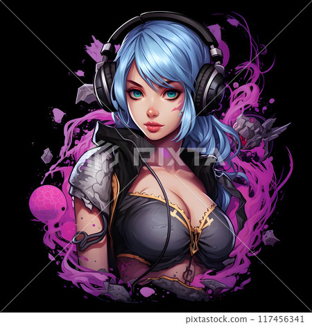 Gamer Streamer Girl AI Artwork 117456341