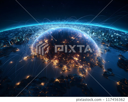 Global Worldwide Network Connections AI Artwork 117456362