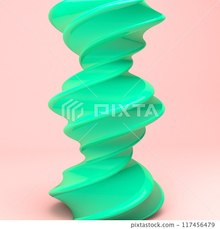 Lowpoly Abstract Shape Spiral Minimal Design 3D Illustration Lowpoly Abstract Shape Spiral Minimal Design 3D Illustration 117456479
