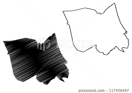 Laarbeek municipality (Kingdom of the Netherlands, Holland, North Brabant or Noord-Brabant province) map vector illustration, scribble sketch map Laarbeek municipality (Kingdom of the Netherlands, Holland, North Brabant or Noord-Brabant province) map vector illustration, scribble sketch map 117456497