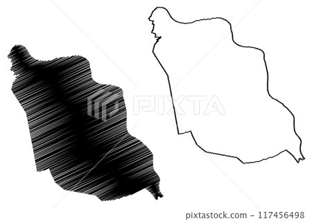 Land van Cuijk municipality (Kingdom of the Netherlands, Holland, North Brabant or Noord-Brabant province) map vector illustration, scribble sketch map Land van Cuijk municipality (Kingdom of the Netherlands, Holland, North Brabant or Noord-Brabant province) map vector illustration, scribble sketch map 117456498
