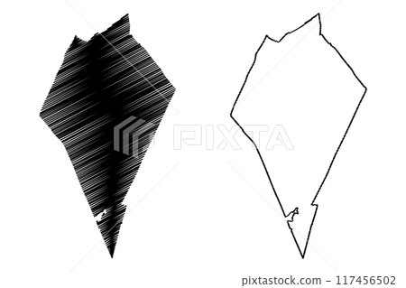 Laren Town and municipality (Kingdom of the Netherlands, Holland, North Holland or Noord-Holland province) map vector illustration, scribble sketch map 117456502