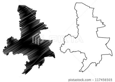 Leeuwarden City and municipality (Kingdom of the Netherlands, Holland, Frisia or Friesland province) map vector illustration, scribble sketch Ljouwert or Liwwadden map Leeuwarden City and municipality (Kingdom of the Netherlands, Holland, Frisia or Friesland province) map vector illustration, scribble sketch Ljouwert or Liwwadden map 117456503