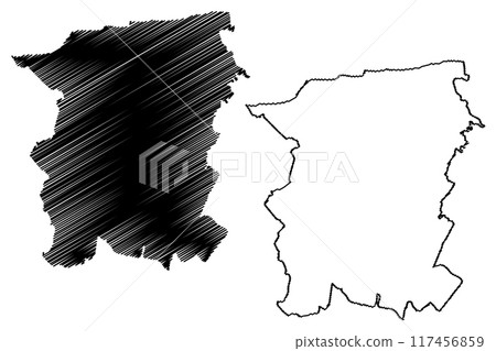 Canterbury Non-metropolitan district, borough, city (United Kingdom of Great Britain and Northern Ireland, ceremonial county Kent, England) map vector illustration, scribble sketch map Canterbury Non-metropolitan district, borough, city (United Kingdom of Great Britain and Northern Ireland, ceremonial county Kent, England) map vector illustration, scribble sketch map 117456859