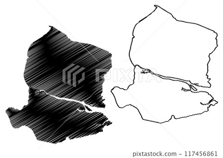 Castle Point district (United Kingdom of Great Britain and Northern Ireland, ceremonial county Essex, England) map vector illustration, scribble sketch Borough of Castle Point map Castle Point district (United Kingdom of Great Britain and Northern Ireland, ceremonial county Essex, England) map vector illustration, scribble sketch Borough of Castle Point map 117456861