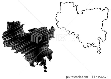 Unitary authority area, borough Darlington (United Kingdom of Great Britain and Northern Ireland, ceremonial county Durham, England) map vector illustration, scribble sketch map Unitary authority area, borough Darlington (United Kingdom of Great Britain and Northern Ireland, ceremonial county Durham, England) map vector illustration, scribble sketch map 117456872