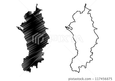 Derbyshire Dales district (United Kingdom of Great Britain and Northern Ireland, ceremonial county Derbyshire, England) map vector illustration, scribble sketch West Derbyshire map Derbyshire Dales district (United Kingdom of Great Britain and Northern Ireland, ceremonial county Derbyshire, England) map vector illustration, scribble sketch West Derbyshire map 117456875