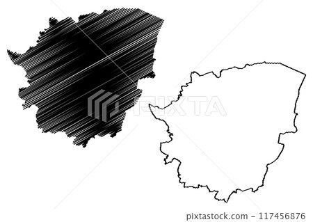 Metropolitan Borough and city of Doncaster (United Kingdom of Great Britain and Northern Ireland, Metropolitan and ceremonial county South Yorkshire, England) map vector illustration, scribble sketch Metropolitan Borough and city of Doncaster (United Kingdom of Great Britain and Northern Ireland, Metropolitan and ceremonial county South Yorkshire, England) map vector illustration, scribble sketch 117456876