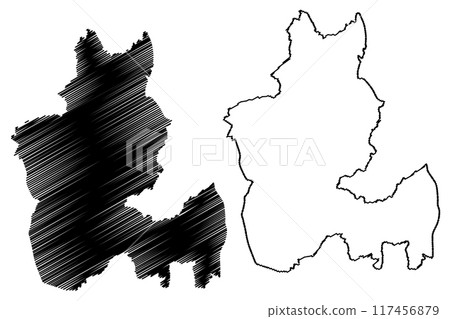 Metropolitan borough of Dudley (United Kingdom of Great Britain and Northern Ireland, Metropolitan and ceremonial county West Midlands, England) map vector illustration, scribble sketch map Metropolitan borough of Dudley (United Kingdom of Great Britain and Northern Ireland, Metropolitan and ceremonial county West Midlands, England) map vector illustration, scribble sketch map 117456879