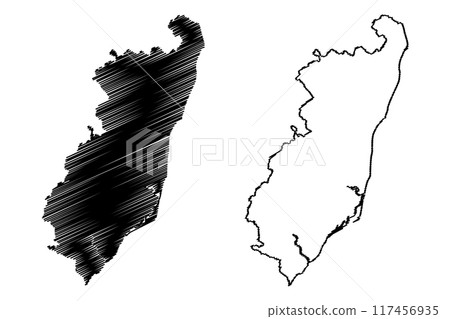 East Suffolk Non-metropolitan district (United Kingdom of Great Britain and Northern Ireland, ceremonial county Suffolk, England) map vector illustration, scribble sketch map East Suffolk Non-metropolitan district (United Kingdom of Great Britain and Northern Ireland, ceremonial county Suffolk, England) map vector illustration, scribble sketch map 117456935