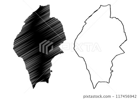 Epsom and Ewell Non-metropolitan district, borough (United Kingdom of Great Britain and Northern Ireland, ceremonial county Surrey, England) map vector illustration, scribble sketch Epsom and Ewell Non-metropolitan district, borough (United Kingdom of Great Britain and Northern Ireland, ceremonial county Surrey, England) map vector illustration, scribble sketch 117456942