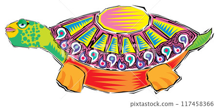 an illustration of a turtle abstract design an illustration of a turtle abstract design 117458366