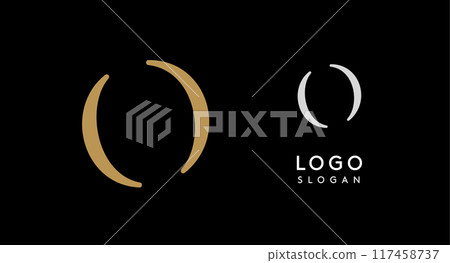 Minimalist logo design with letter O in gold on black background for luxury brand, beauty and fashion, premium corporate identity, and cutting-edge innovative futuristic projects. Vector illustration. Minimalist logo design with letter O in gold on black background for luxury brand, beauty and fashion, premium corporate identity, and cutting-edge innovative futuristic projects. Vector illustration. 117458737
